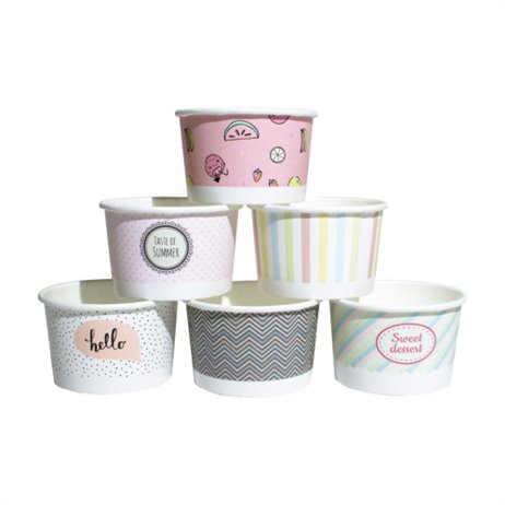 Engangsbægre til softice inkl. ske